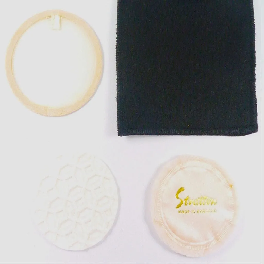 1950s Unused Stratton Lilac Bamboo Powder Compact For All Foundation