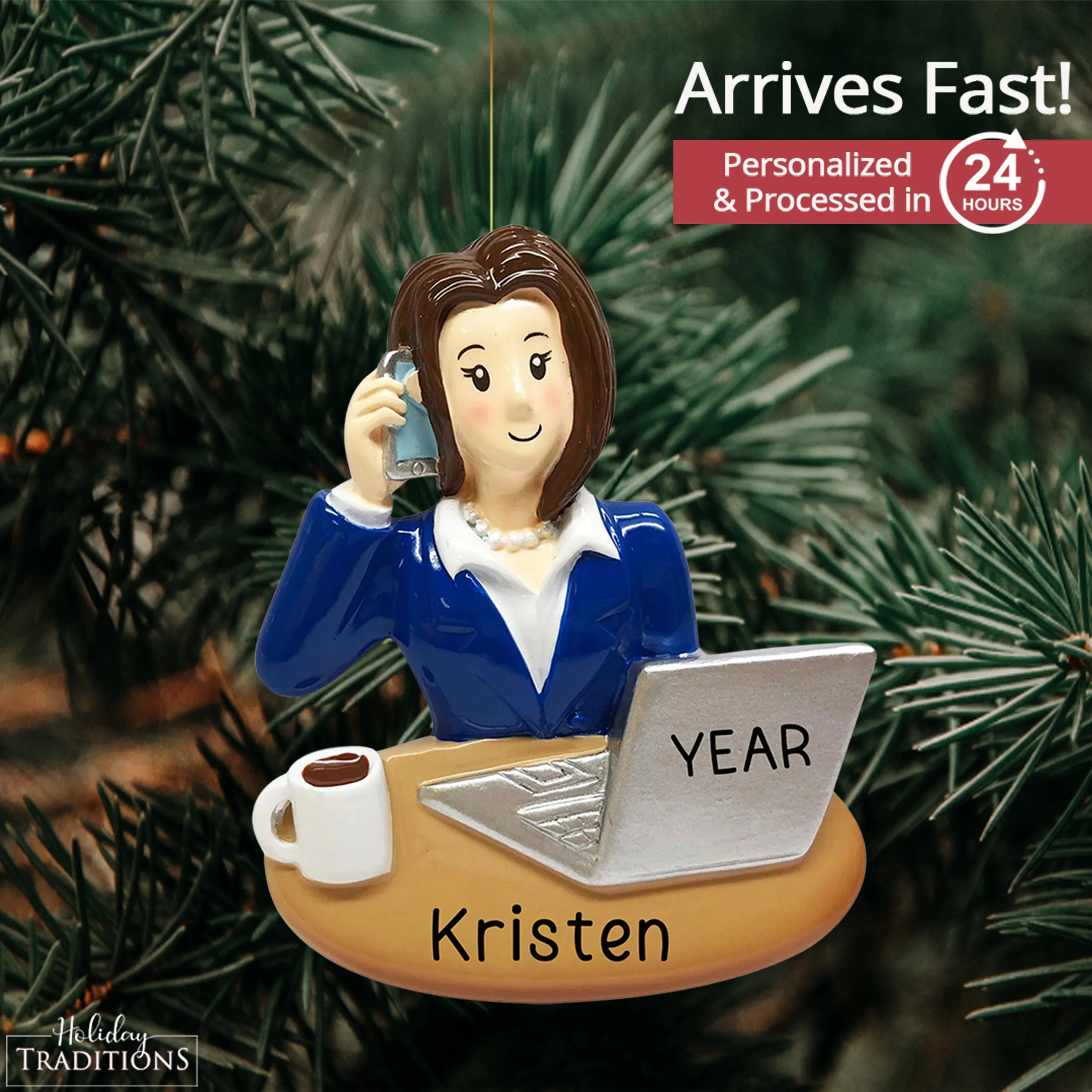 Business Woman Personalized Ornament - First Job