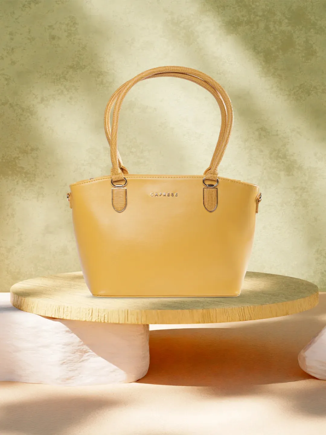 Caprese Esme Satchel Medium Yellow Handbag