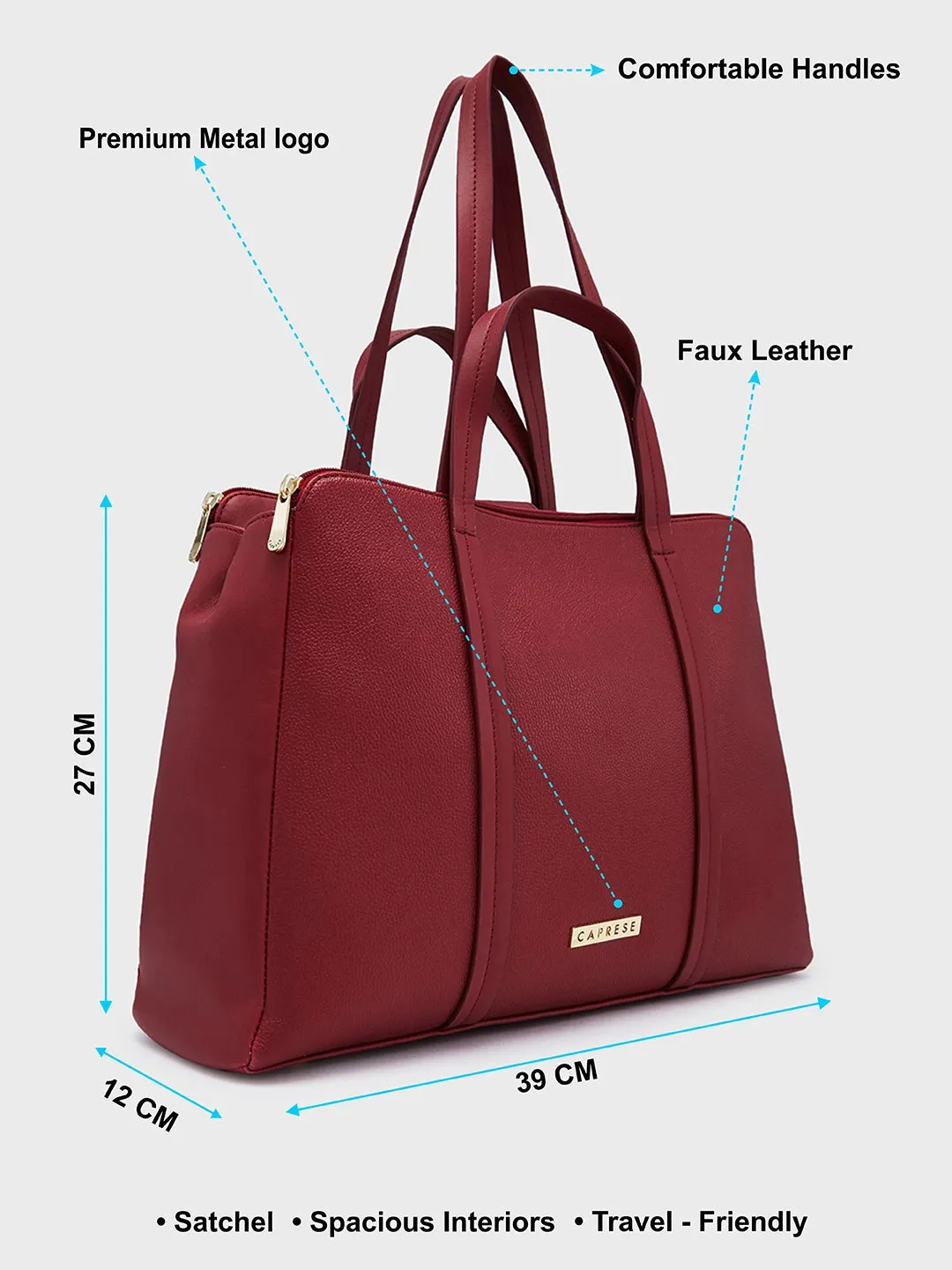 Caprese Jamie Satchel Medium Maroon