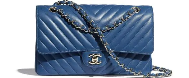 Chanel Classic Clutch With Chain – CWC Caviar Blue Silver-Toned