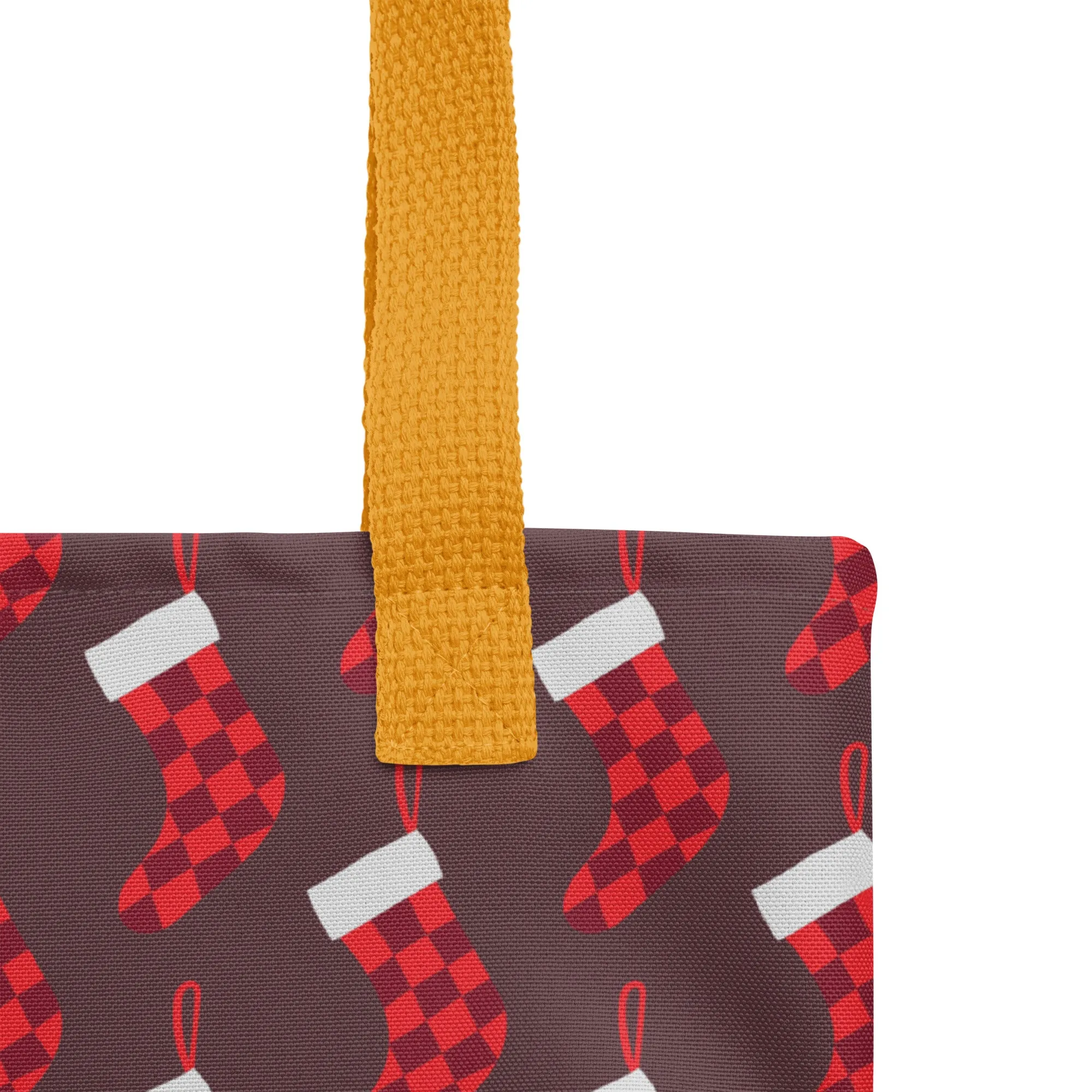 Christmas Tote Bag - Stocking (Glamourange Festive Pattern Christmas Tote Bags)