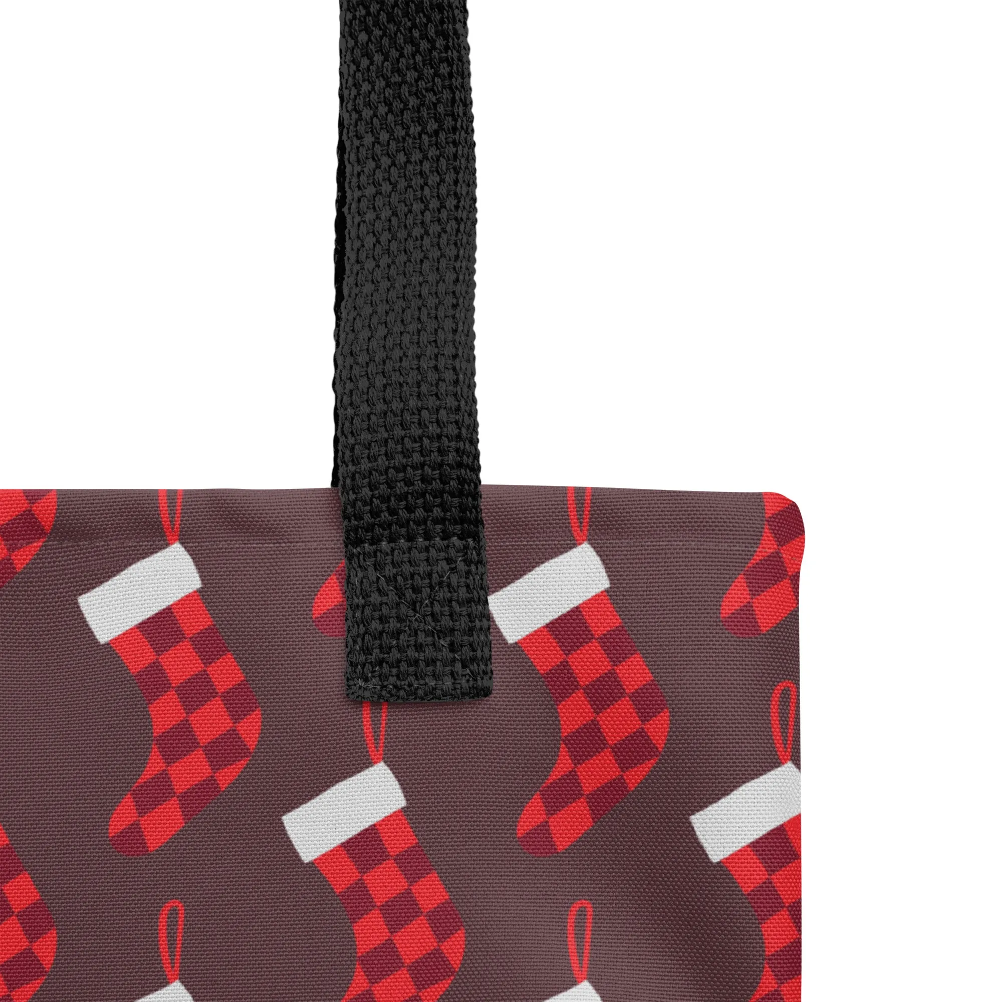 Christmas Tote Bag - Stocking (Glamourange Festive Pattern Christmas Tote Bags)