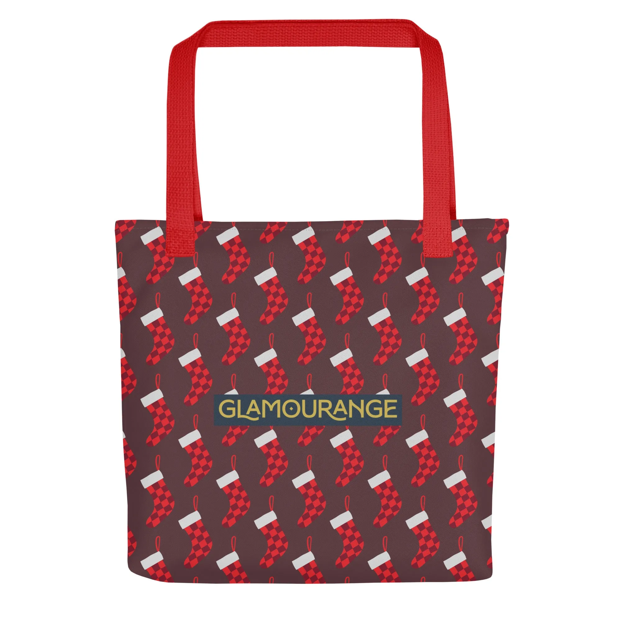 Christmas Tote Bag - Stocking (Glamourange Festive Pattern Christmas Tote Bags)