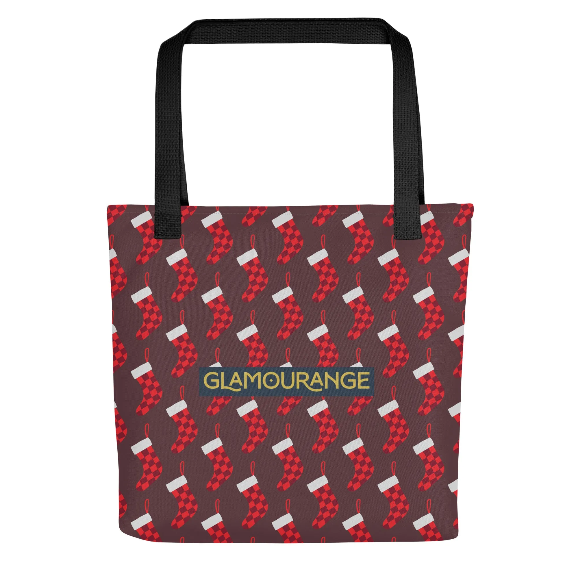 Christmas Tote Bag - Stocking (Glamourange Festive Pattern Christmas Tote Bags)