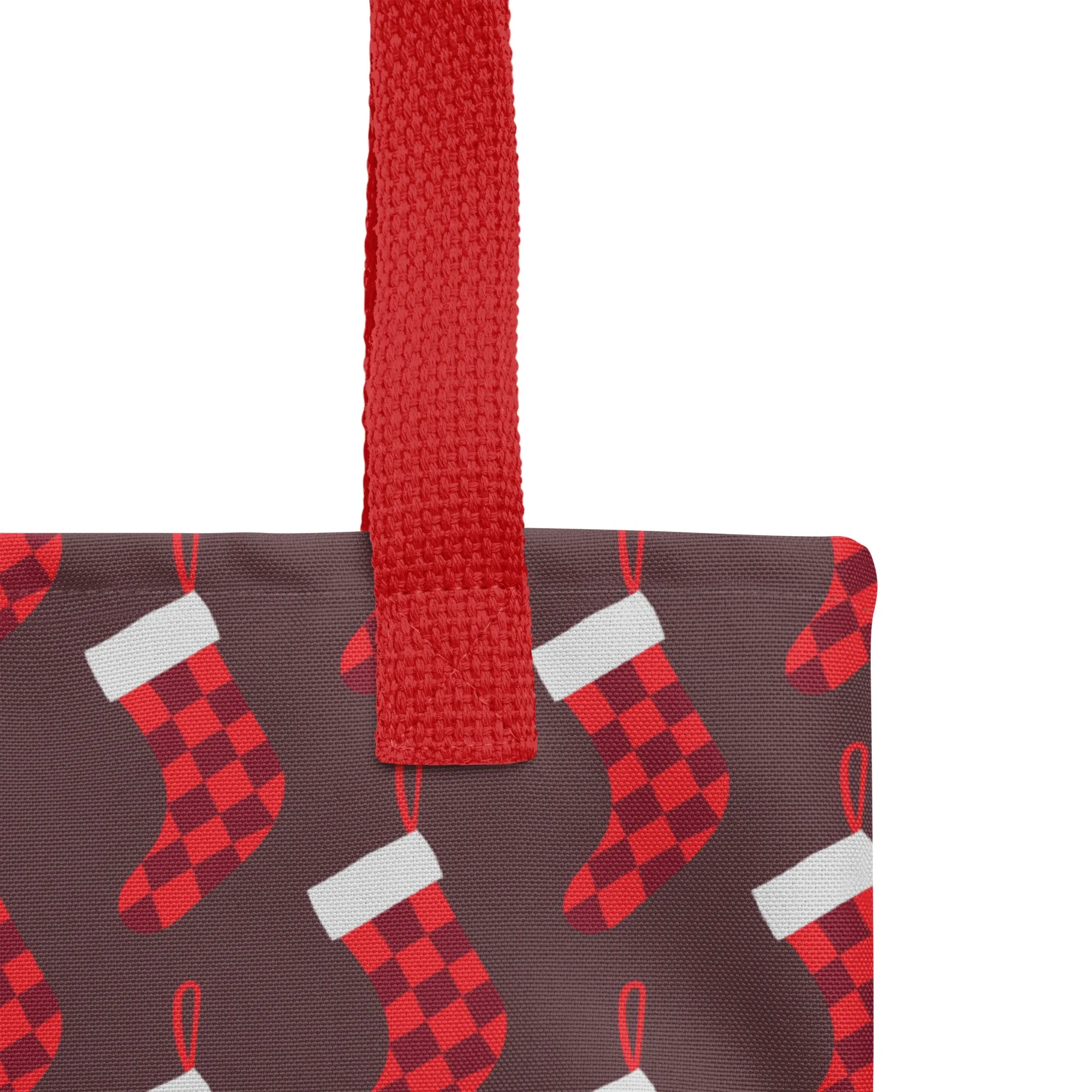 Christmas Tote Bag - Stocking (Glamourange Festive Pattern Christmas Tote Bags)