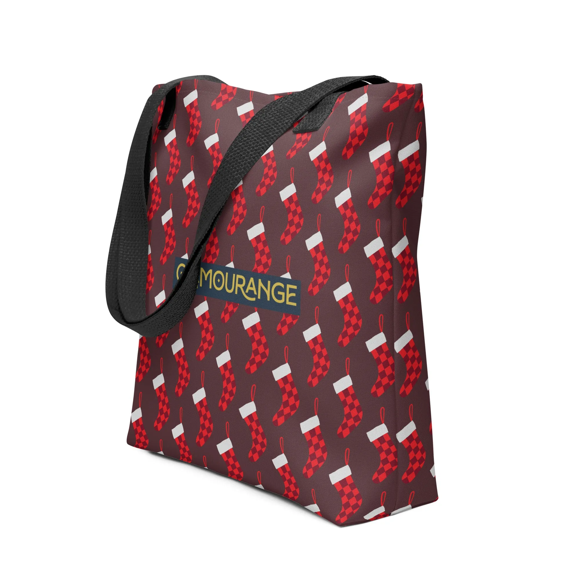 Christmas Tote Bag - Stocking (Glamourange Festive Pattern Christmas Tote Bags)