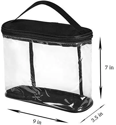 Clear Cosmetic Pouch, Compact Size with Handle