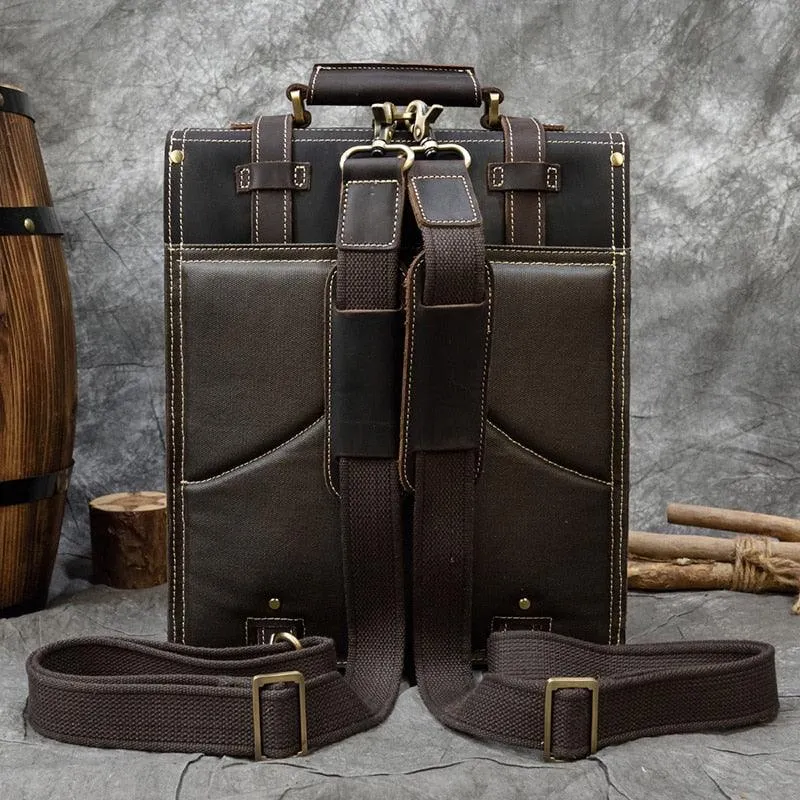 Crazy Horse Leather Messenger Bag Backpack