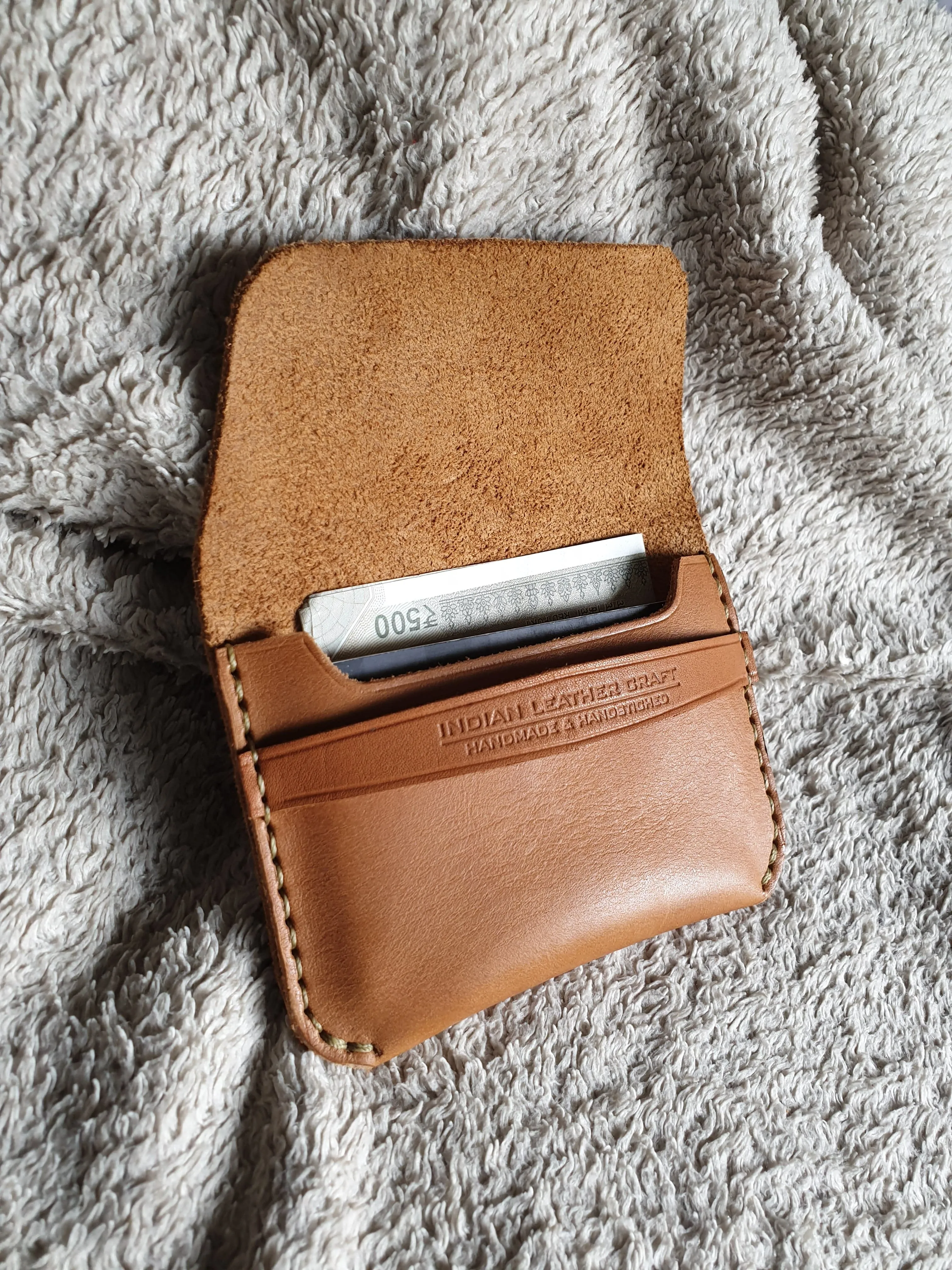 Handmade minimalist fullgrain leather wallet