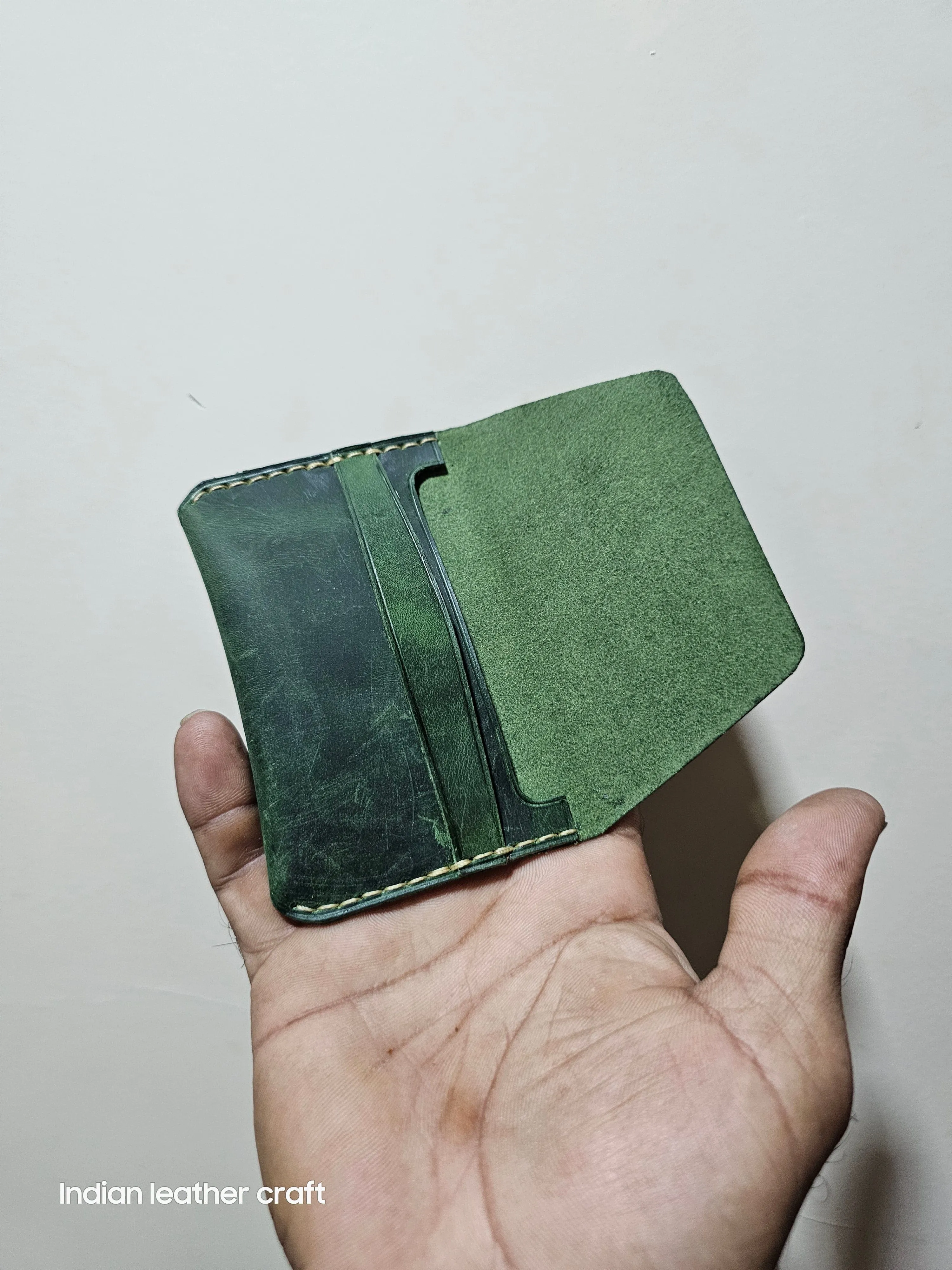 Handmade minimalist fullgrain leather wallet