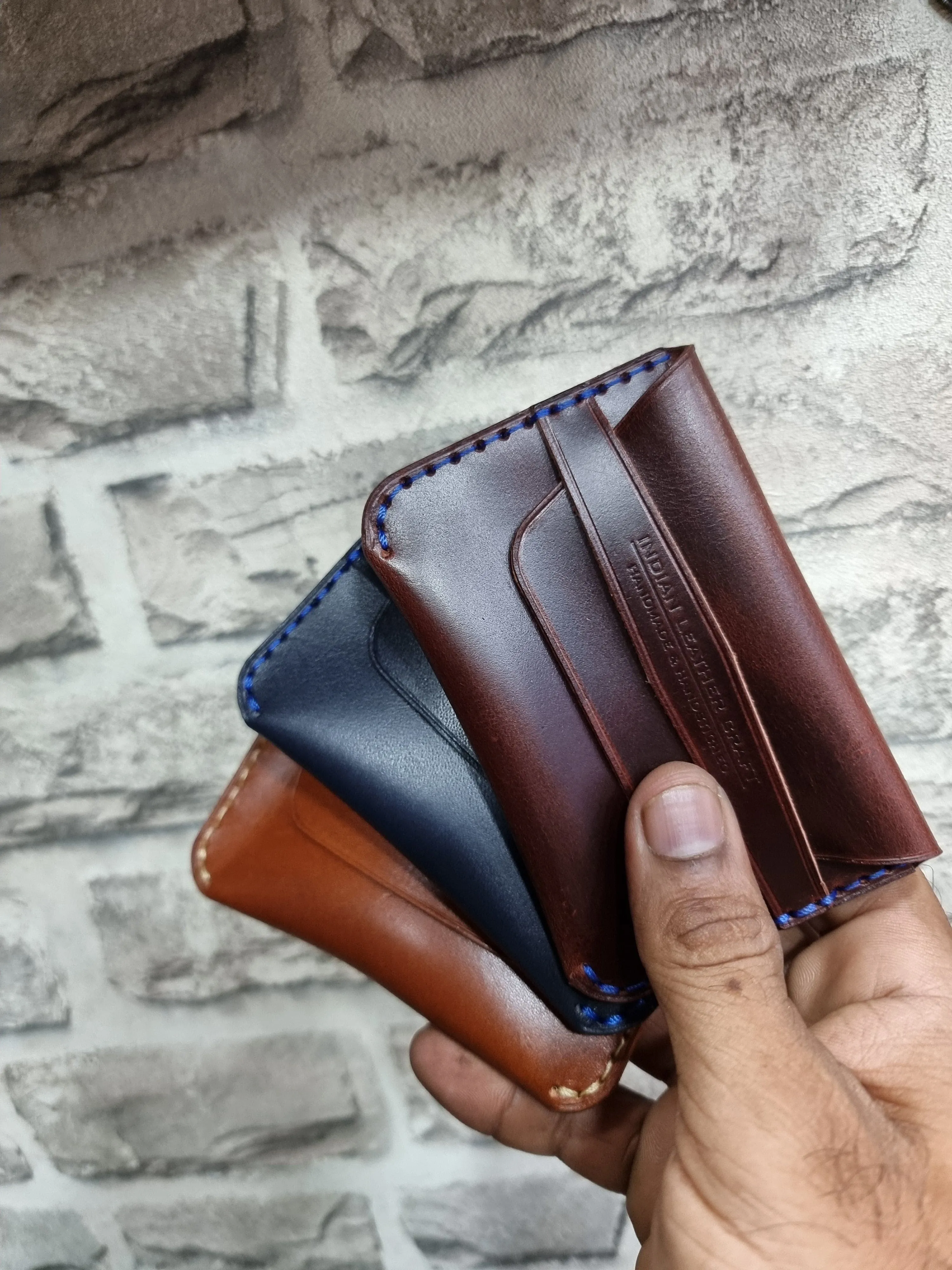 Handmade minimalist fullgrain leather wallet