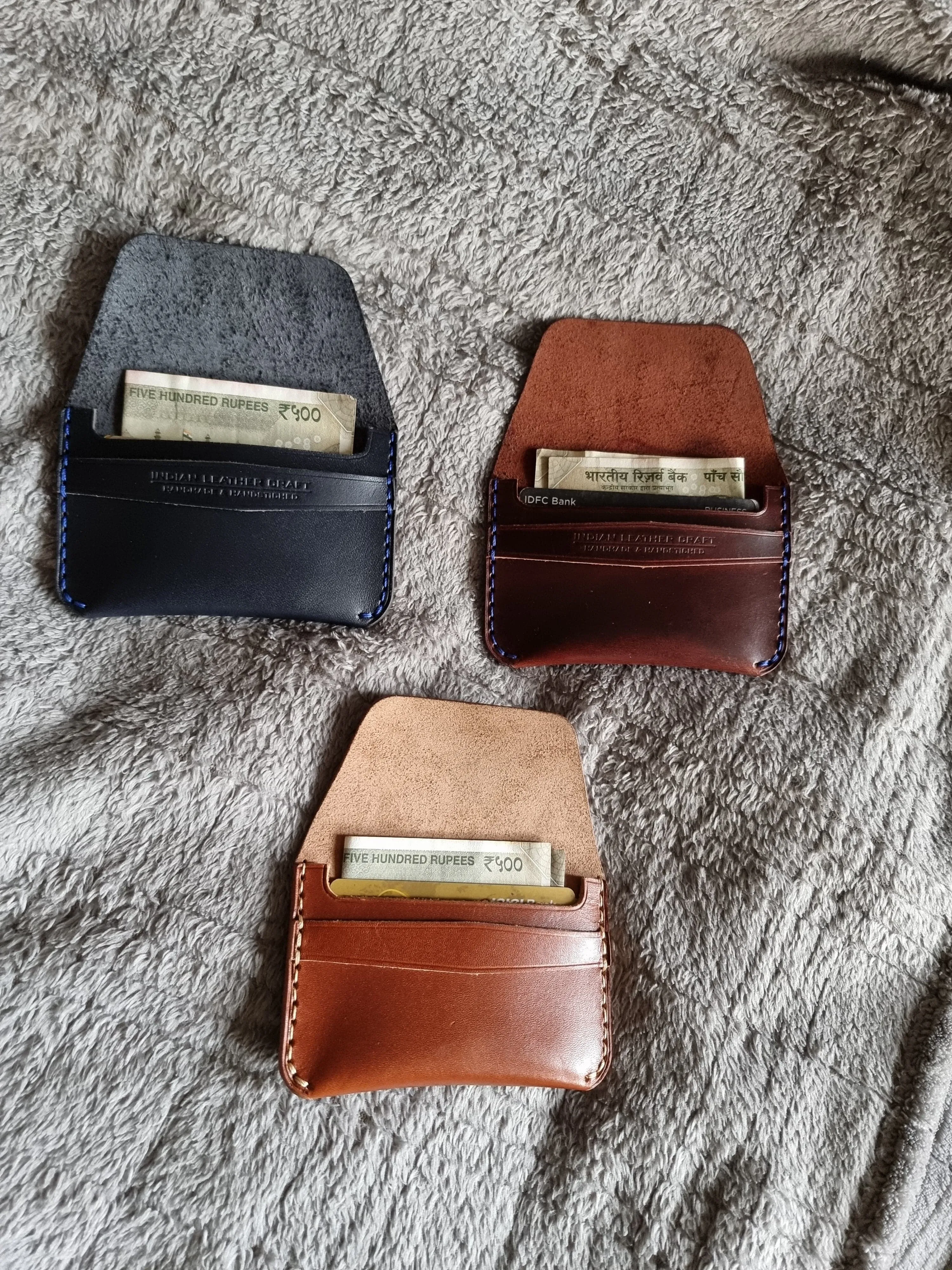 Handmade minimalist fullgrain leather wallet