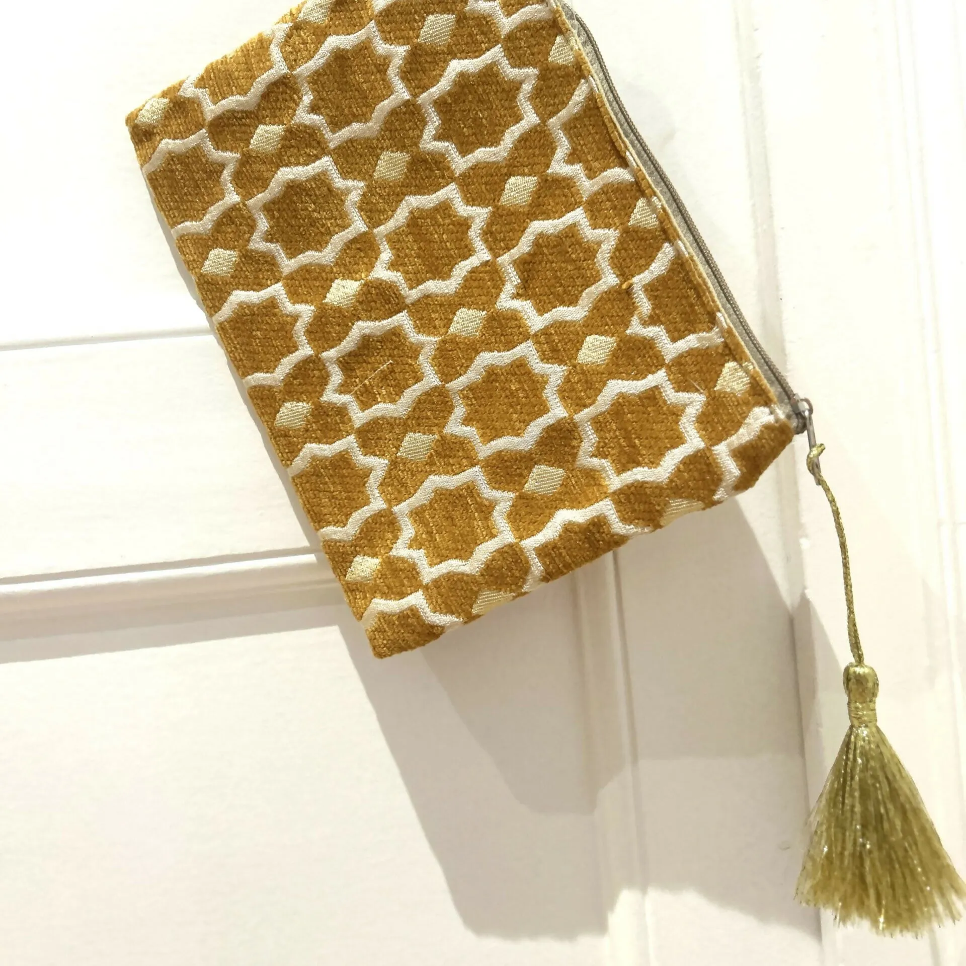 Large mustard Moroccan pouch