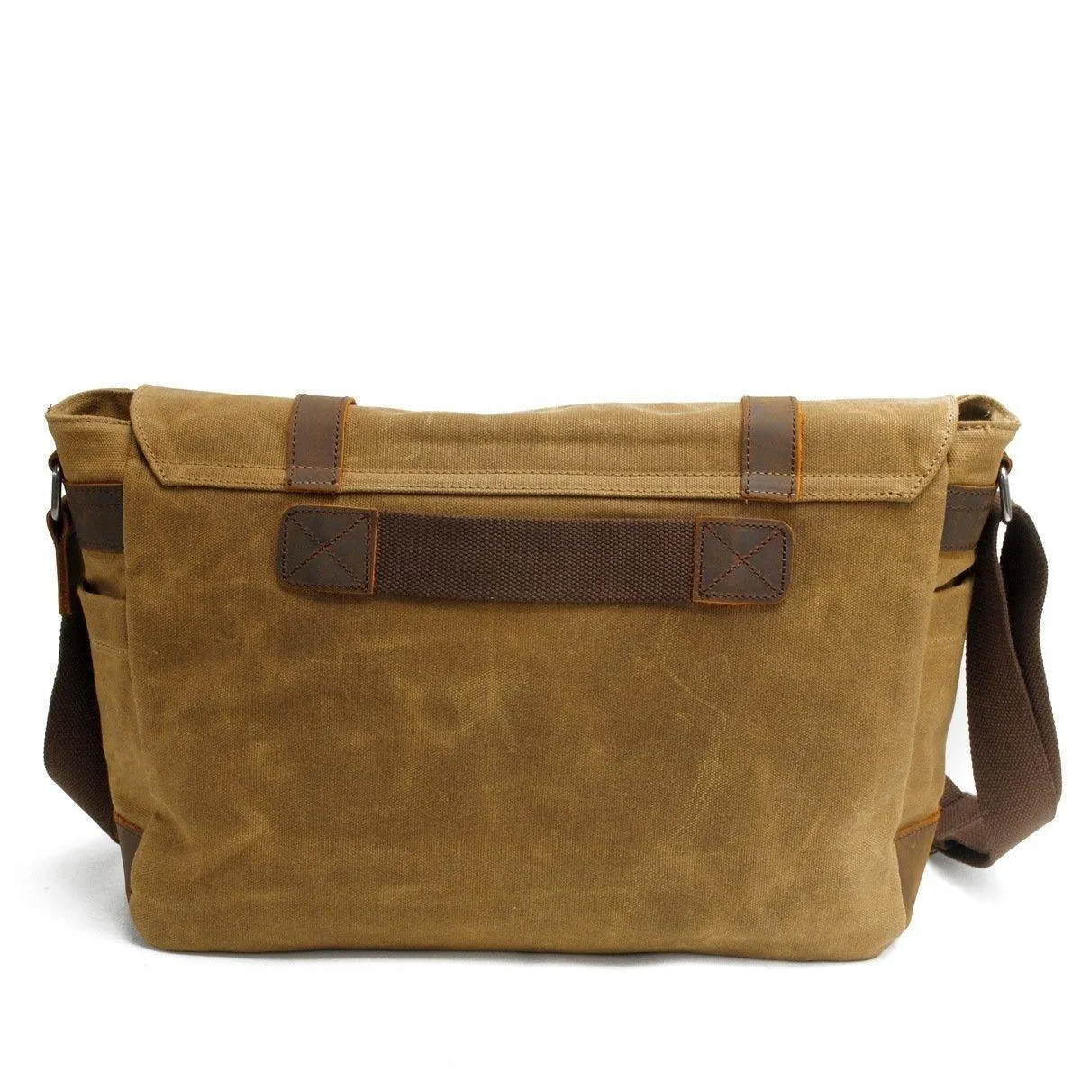 Mens Waterproof Canvas Messenger Bag for 14 Inch Laptop