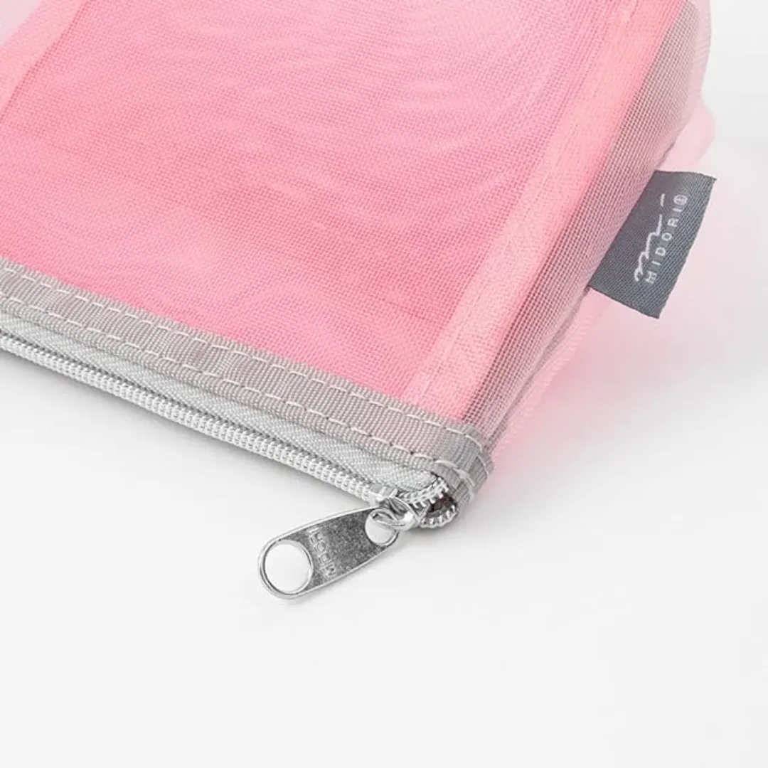 Midori Pen & Tool Pouch Mesh with Gusset - Pink