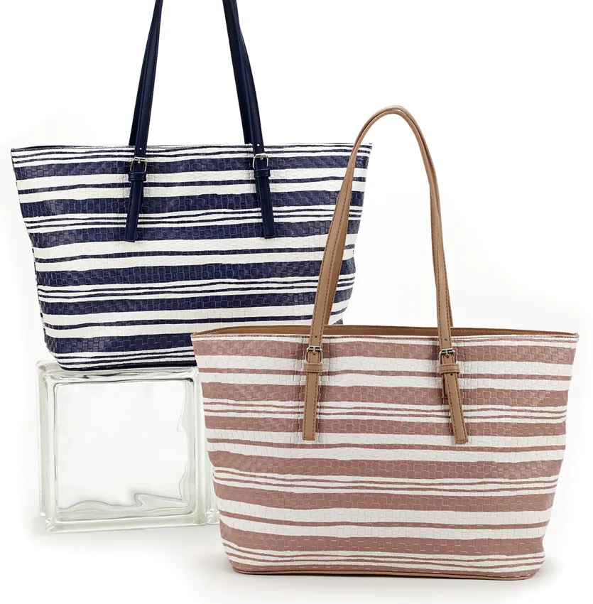 Nautical Woven Tote Bag Beige