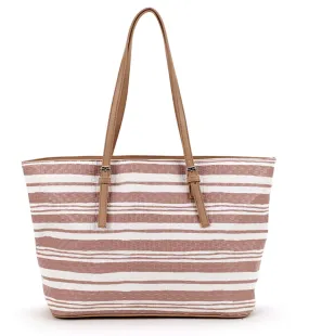 Nautical Woven Tote Bag Beige