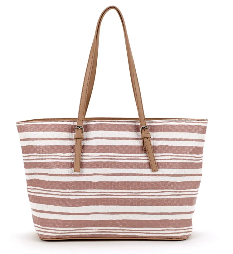 Nautical Woven Tote Bag Beige