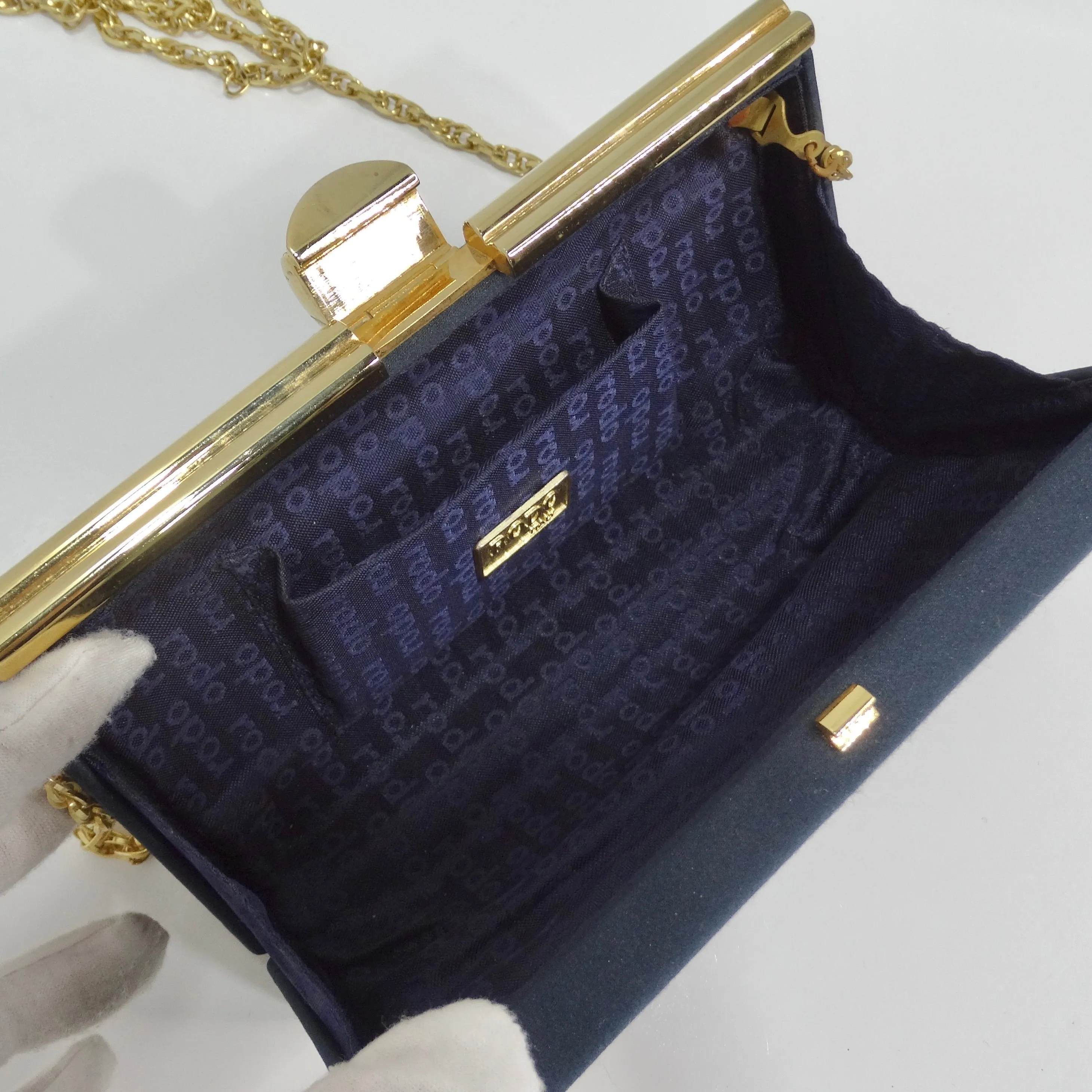 Rodo 1980s Navy Clutch