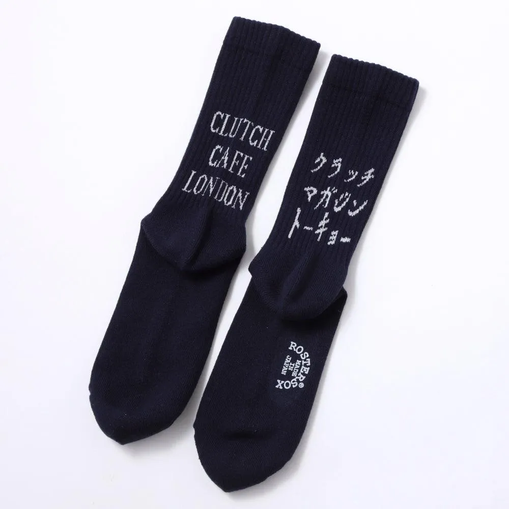 Roster Sox x Clutch Cafe London Ribbed Socks Navy