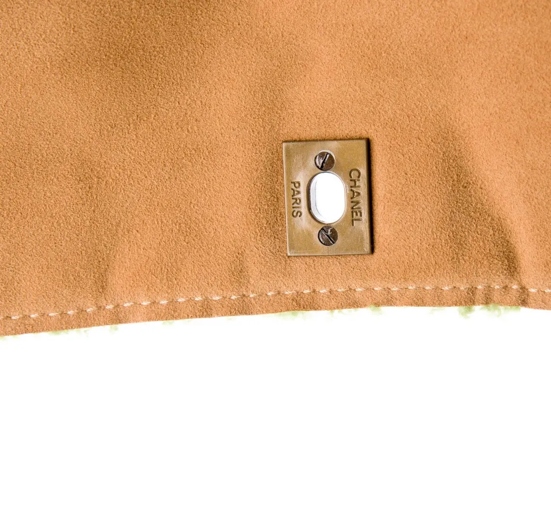 Shearling & Suede Clutch