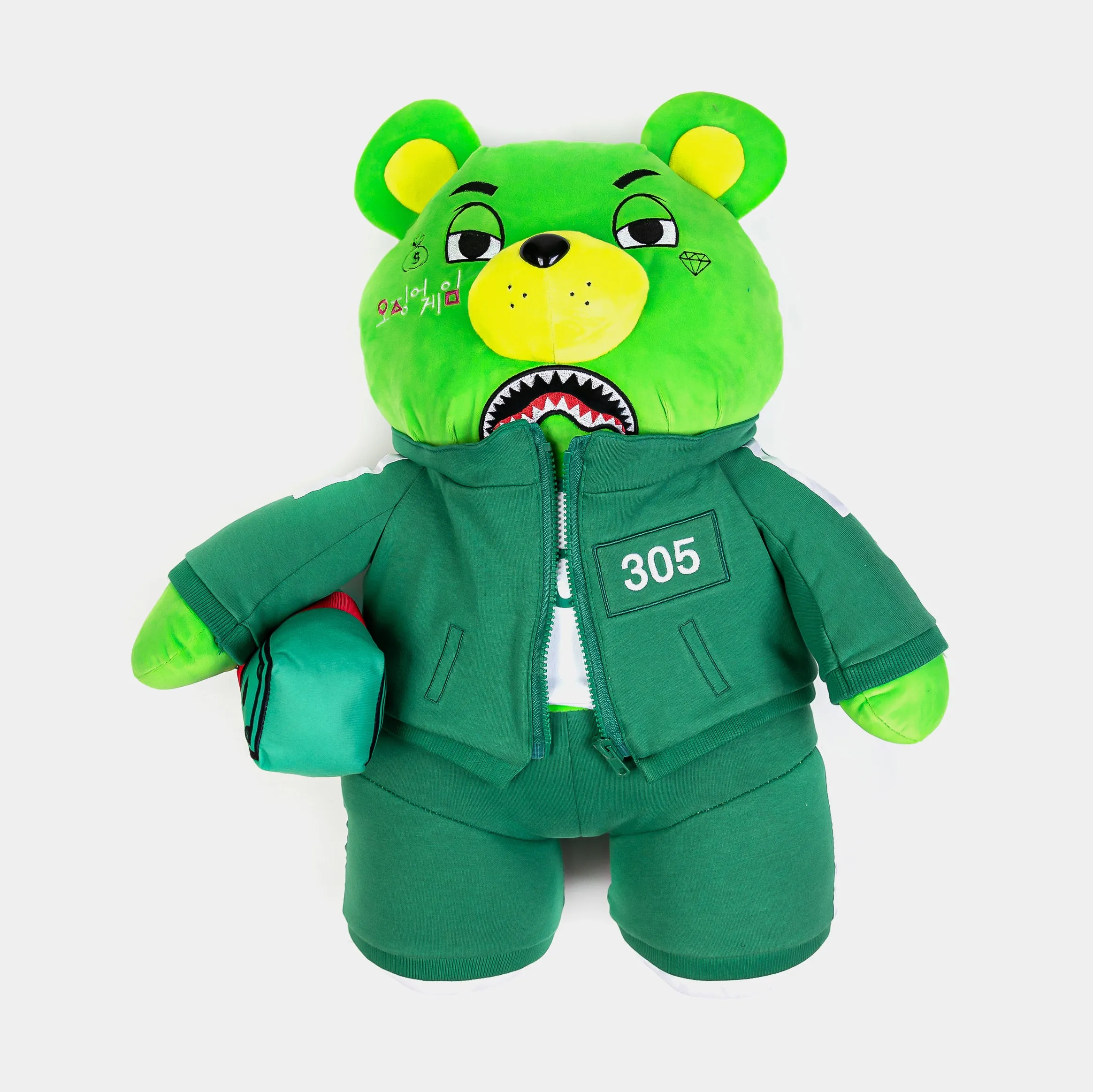 Squid Game Contestant Bear Mens Backpack (Green/White)