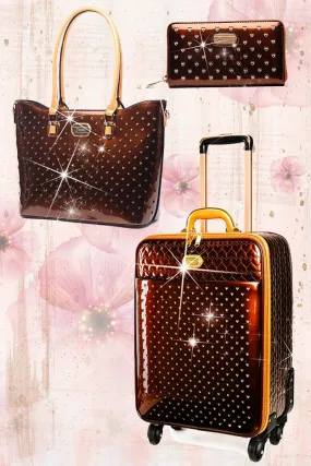 Starz Art Retro 3PC Set | Luxury Women Tote Bag Set with Spinning Wheels