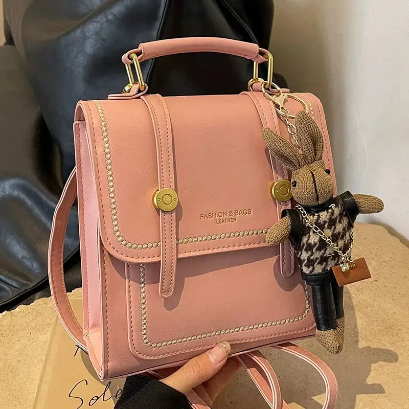 Stylish Leather Satchel Backpack