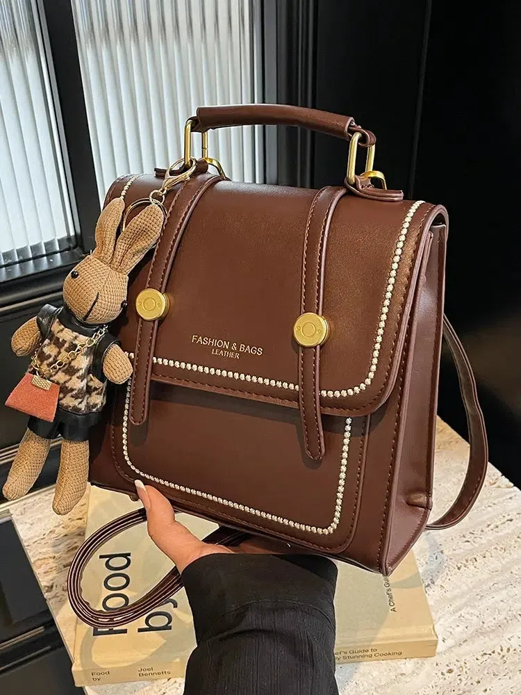 Stylish Leather Satchel Backpack