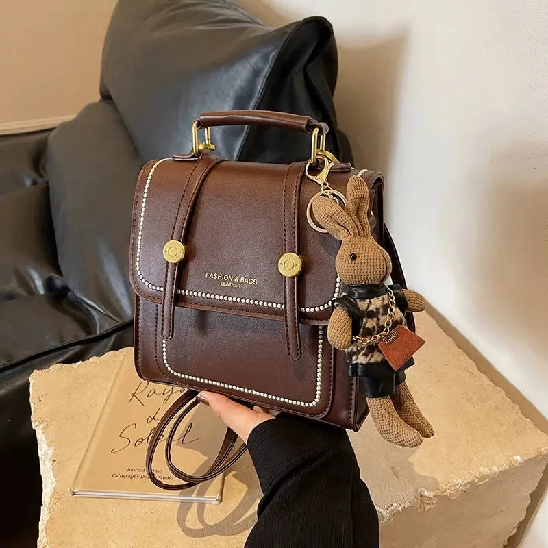 Stylish Leather Satchel Backpack