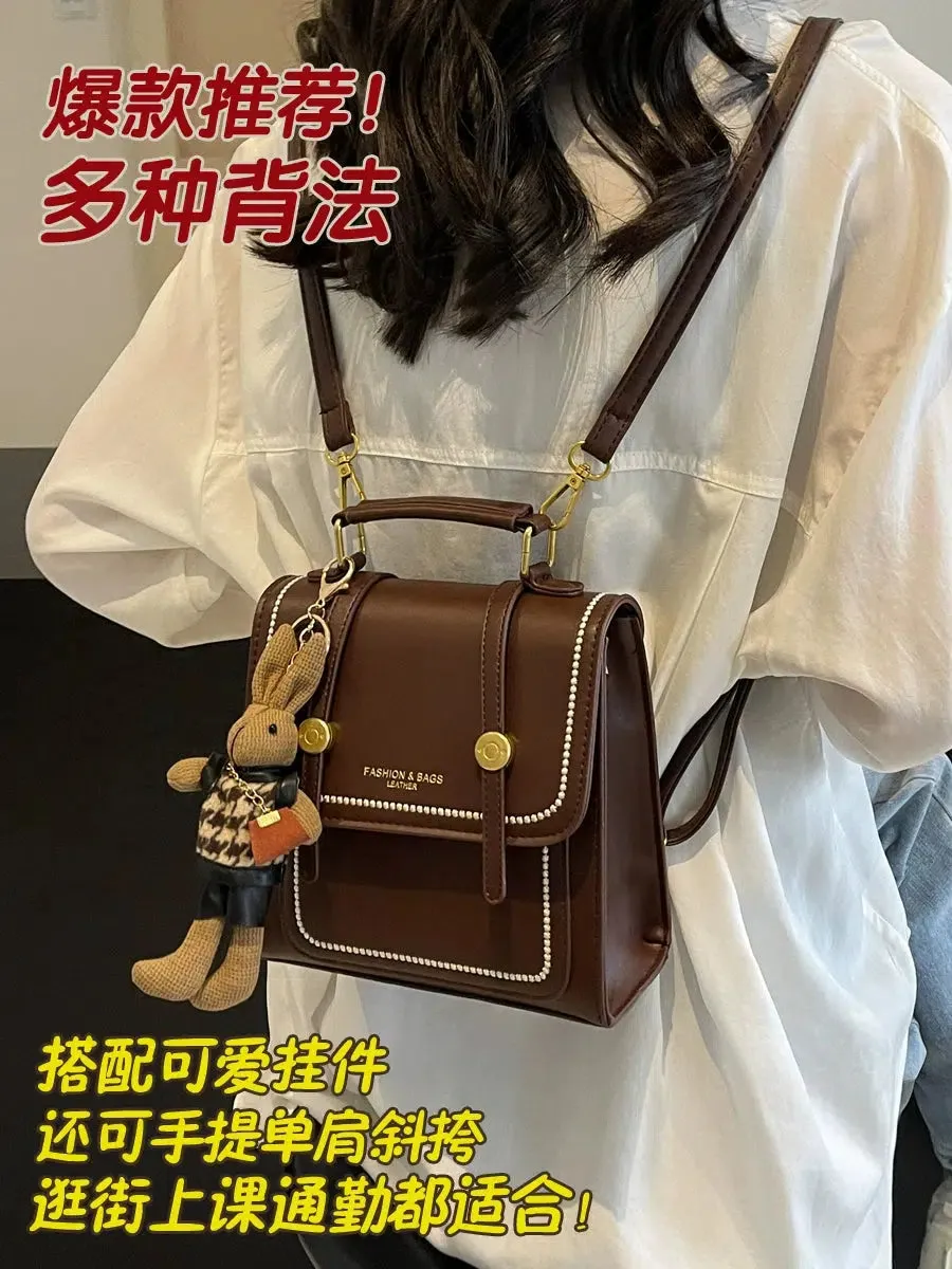 Stylish Leather Satchel Backpack