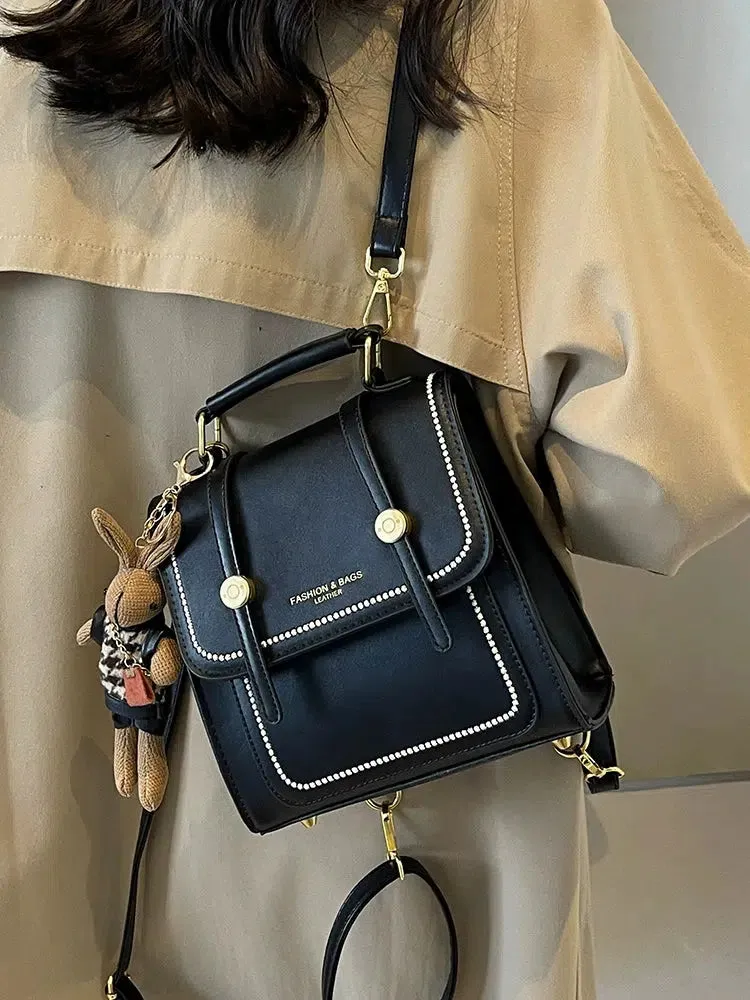 Stylish Leather Satchel Backpack