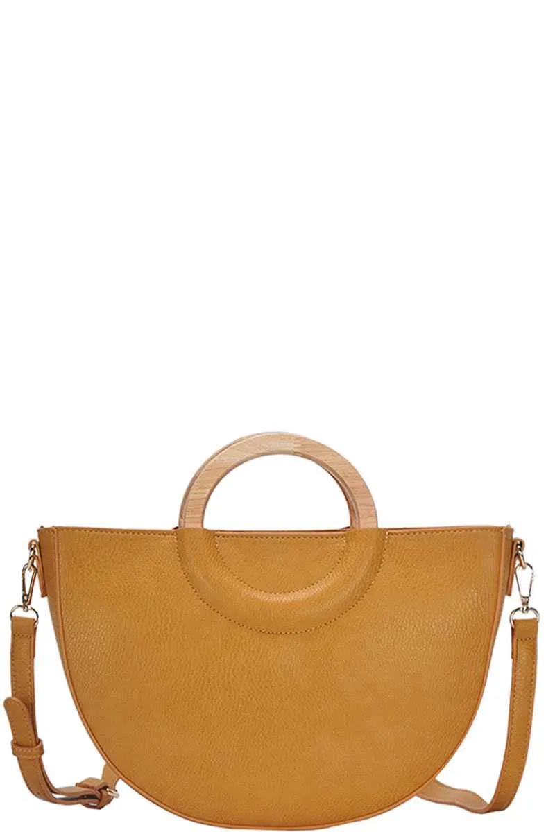 Stylish Semi Circle Modern Satchel With Long Strap