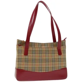 Trendy Inspired Burberry Nova Check Tote Bag Canvas Beige Auth Ep3587