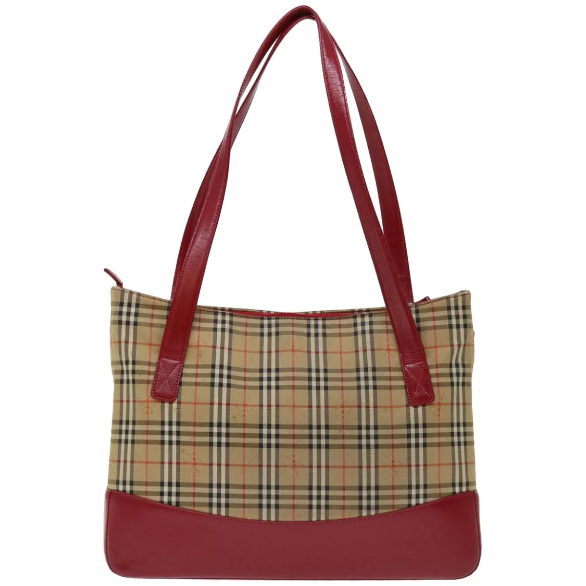 Trendy Inspired Burberry Nova Check Tote Bag Canvas Beige Auth Ep3587