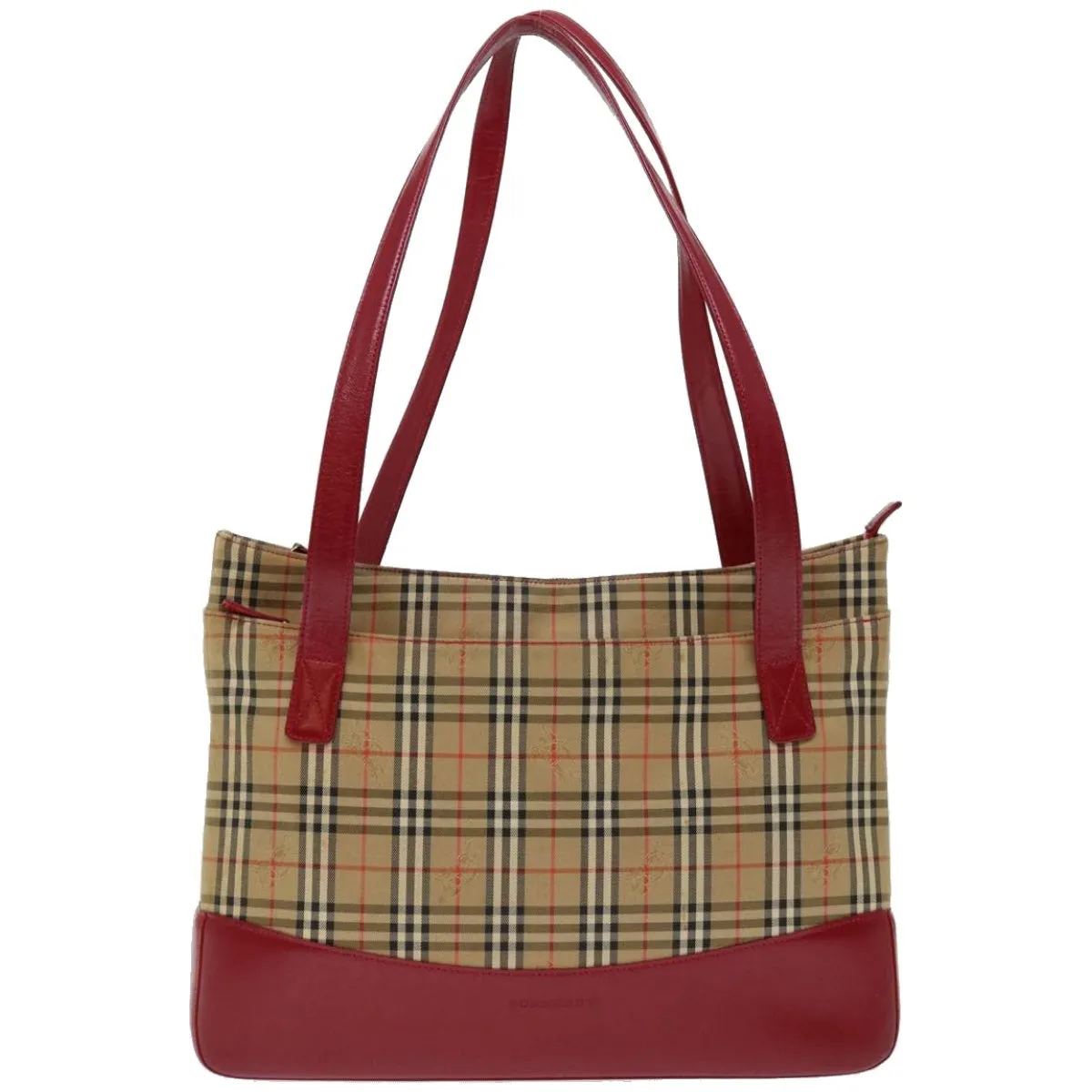 Trendy Inspired Burberry Nova Check Tote Bag Canvas Beige Auth Ep3587