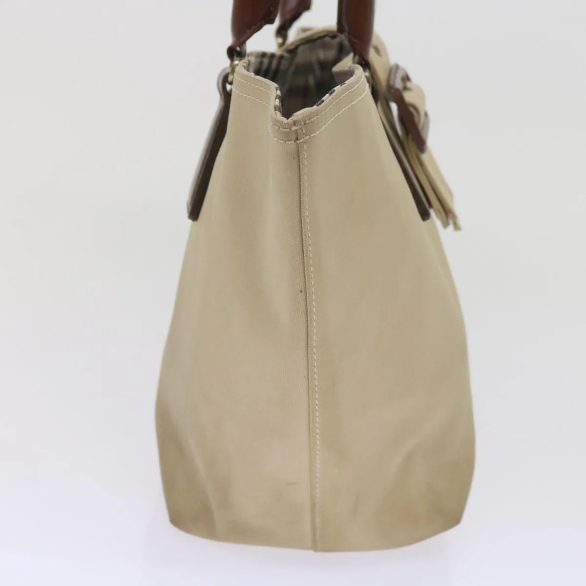 Trendy Inspired Burberry Tote Bag Canvas Beige Auth Bs11831