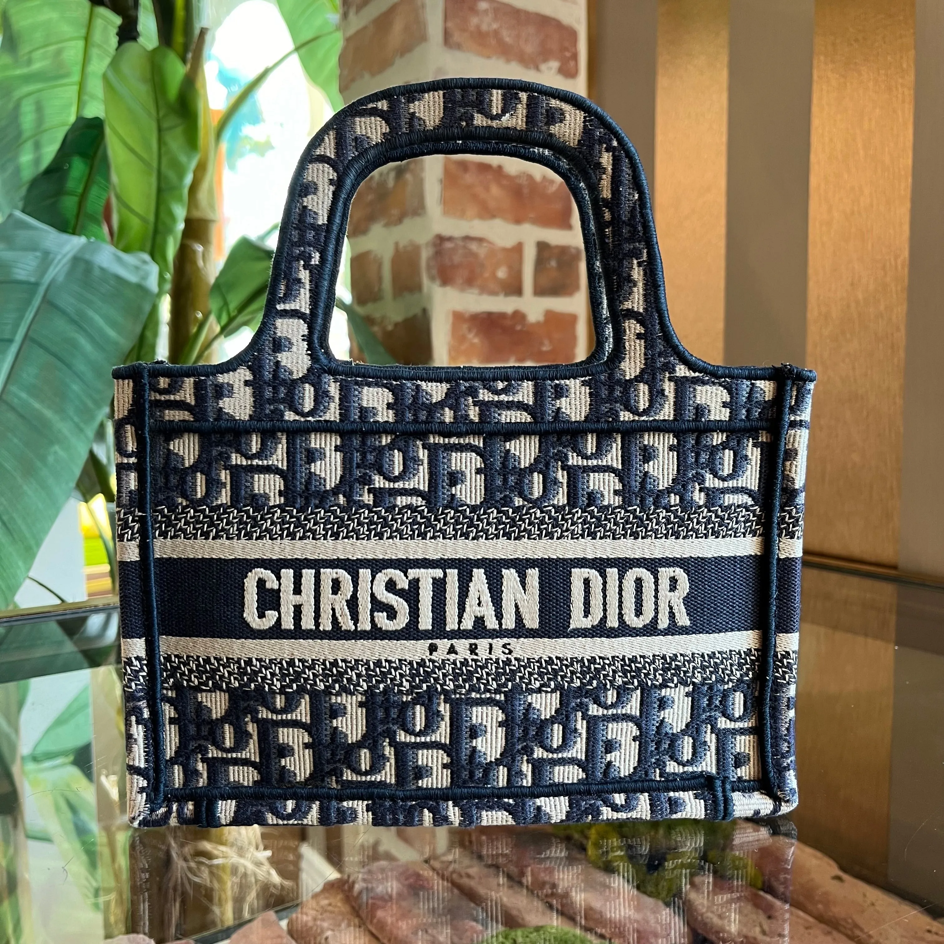 Trendy Inspired Dior Mini Book Tote Blue Oblique