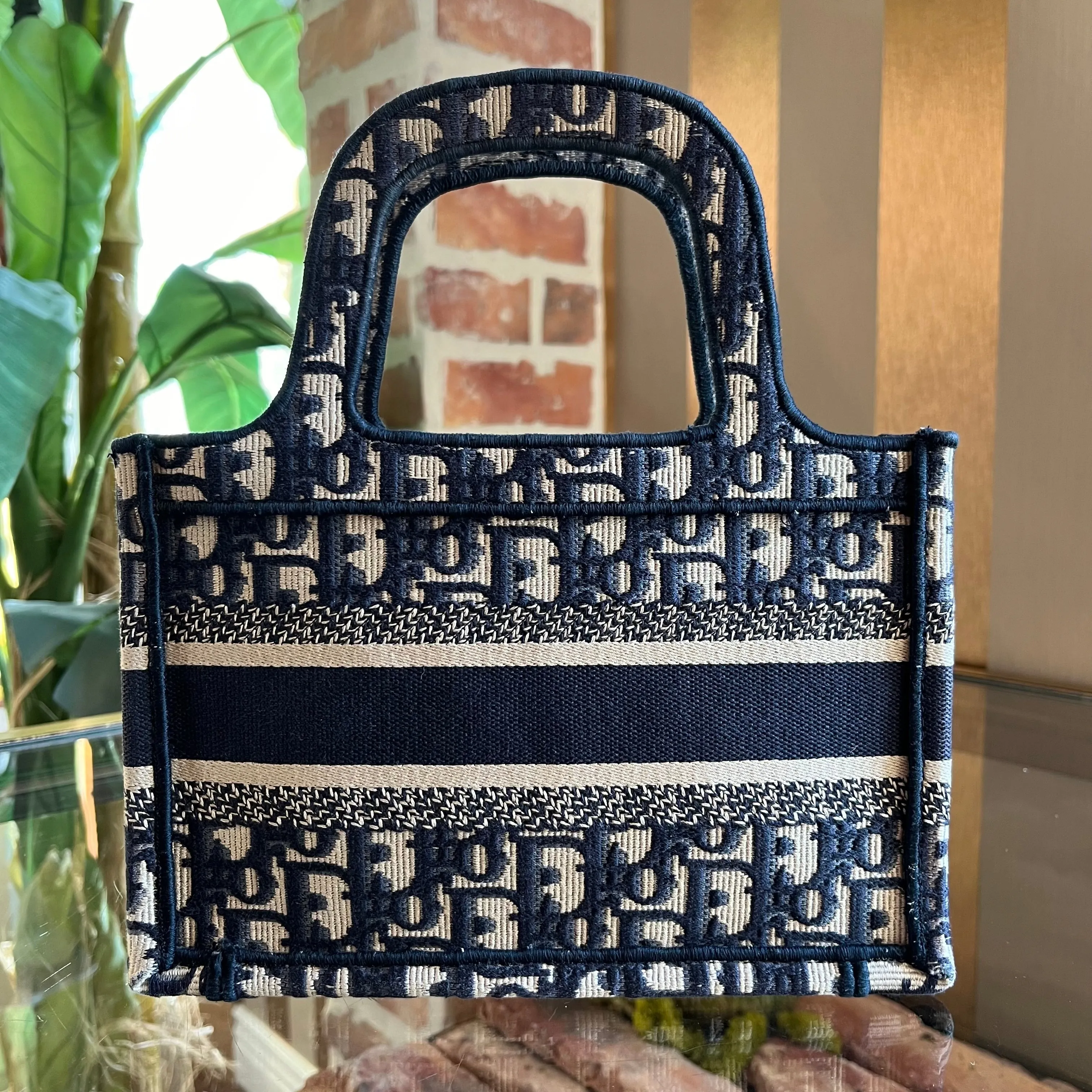 Trendy Inspired Dior Mini Book Tote Blue Oblique