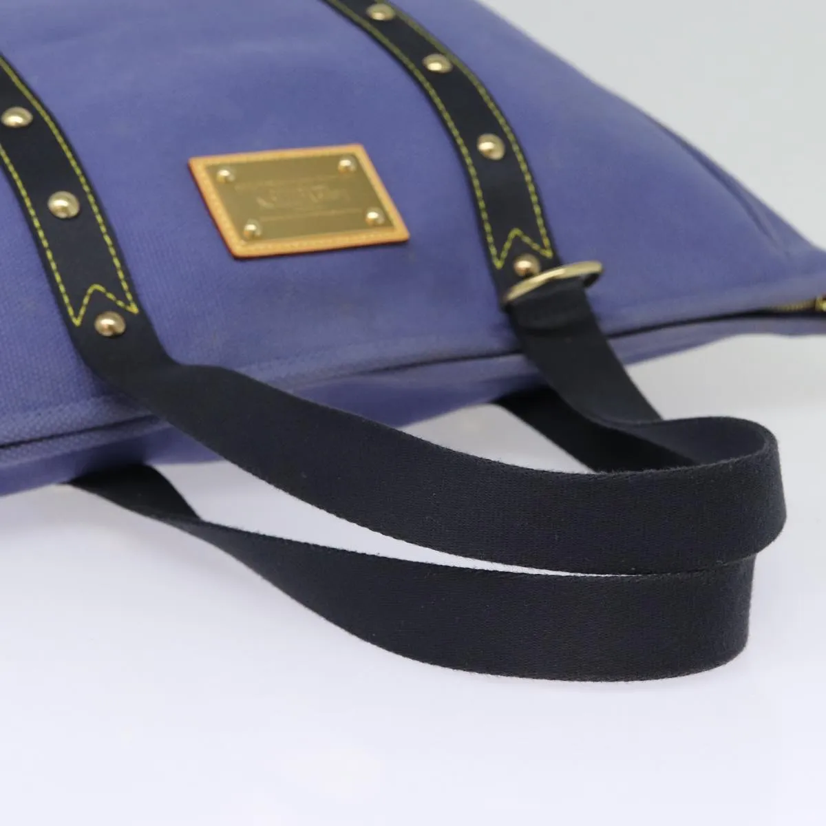 Trendy Inspired Louis Vuitton Antigua Cabas Gm Tote Bag Navy Black M40084 Lv Auth Yk14375