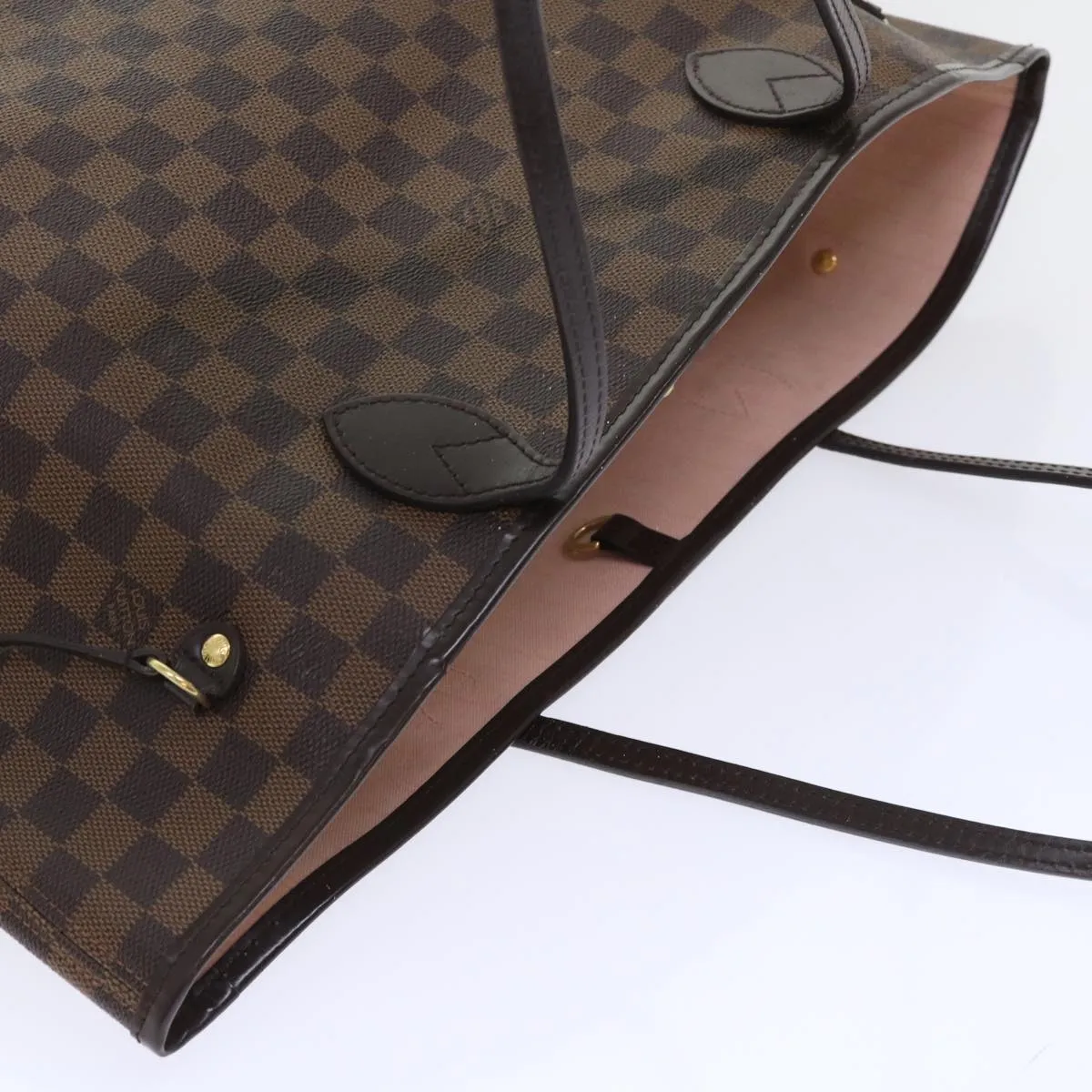 Trendy Inspired Louis Vuitton Damier Ebene Neverfull Mm Tote Bag N51105 Lv Auth 53002