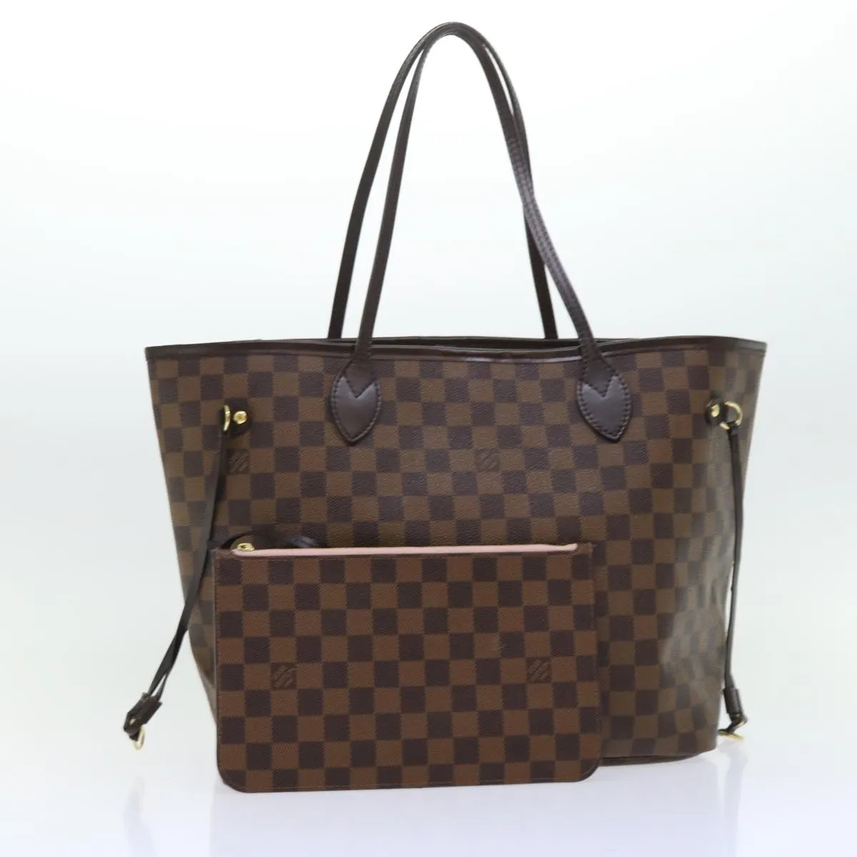 Trendy Inspired Louis Vuitton Damier Ebene Neverfull Mm Tote Bag N51105 Lv Auth 53002