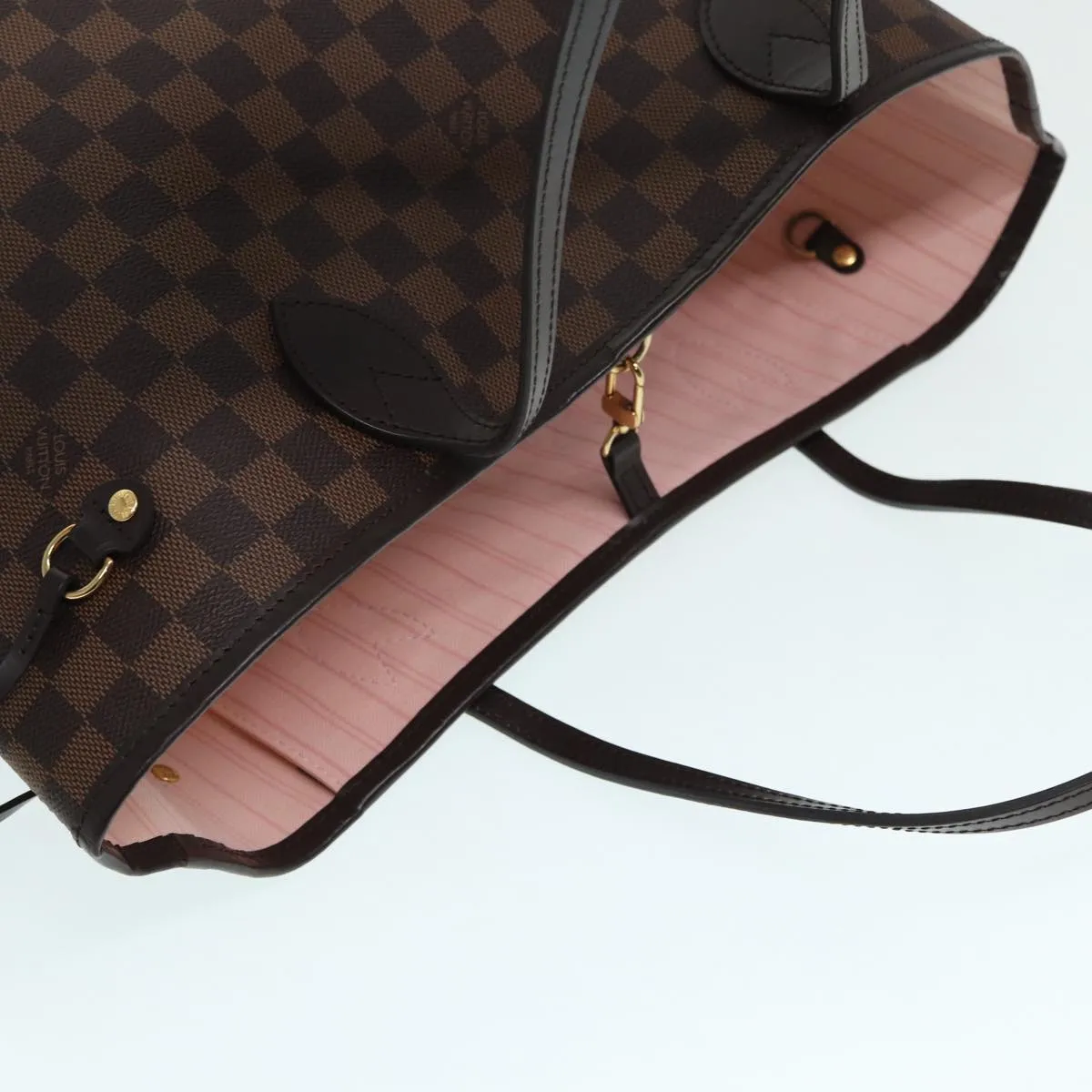 Trendy Inspired Louis Vuitton Damier Ebene Neverfull Mm Tote Bag N51105 Lv Auth 87831