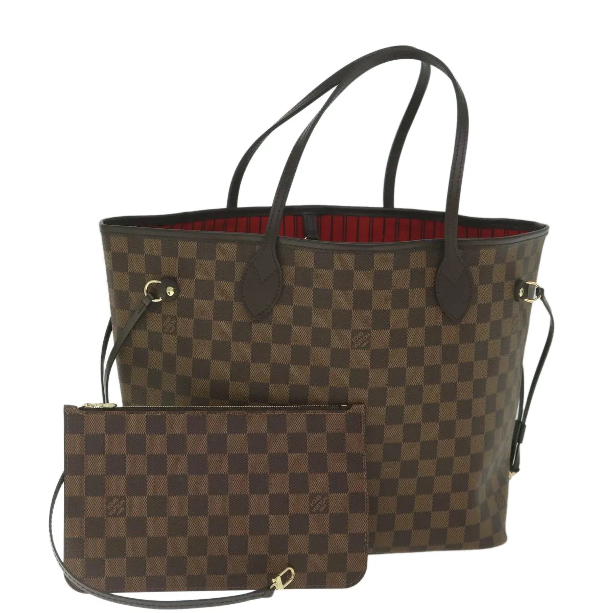 Trendy Inspired Louis Vuitton Damier Ebene Neverfull Mm Tote Bag N51105 Lv Auth Ar10580s