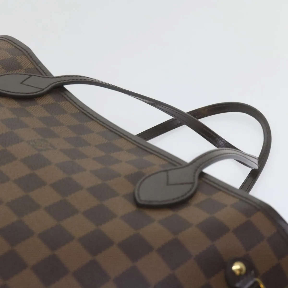 Trendy Inspired Louis Vuitton Damier Ebene Neverfull Mm Tote Bag N51105 Lv Auth S783