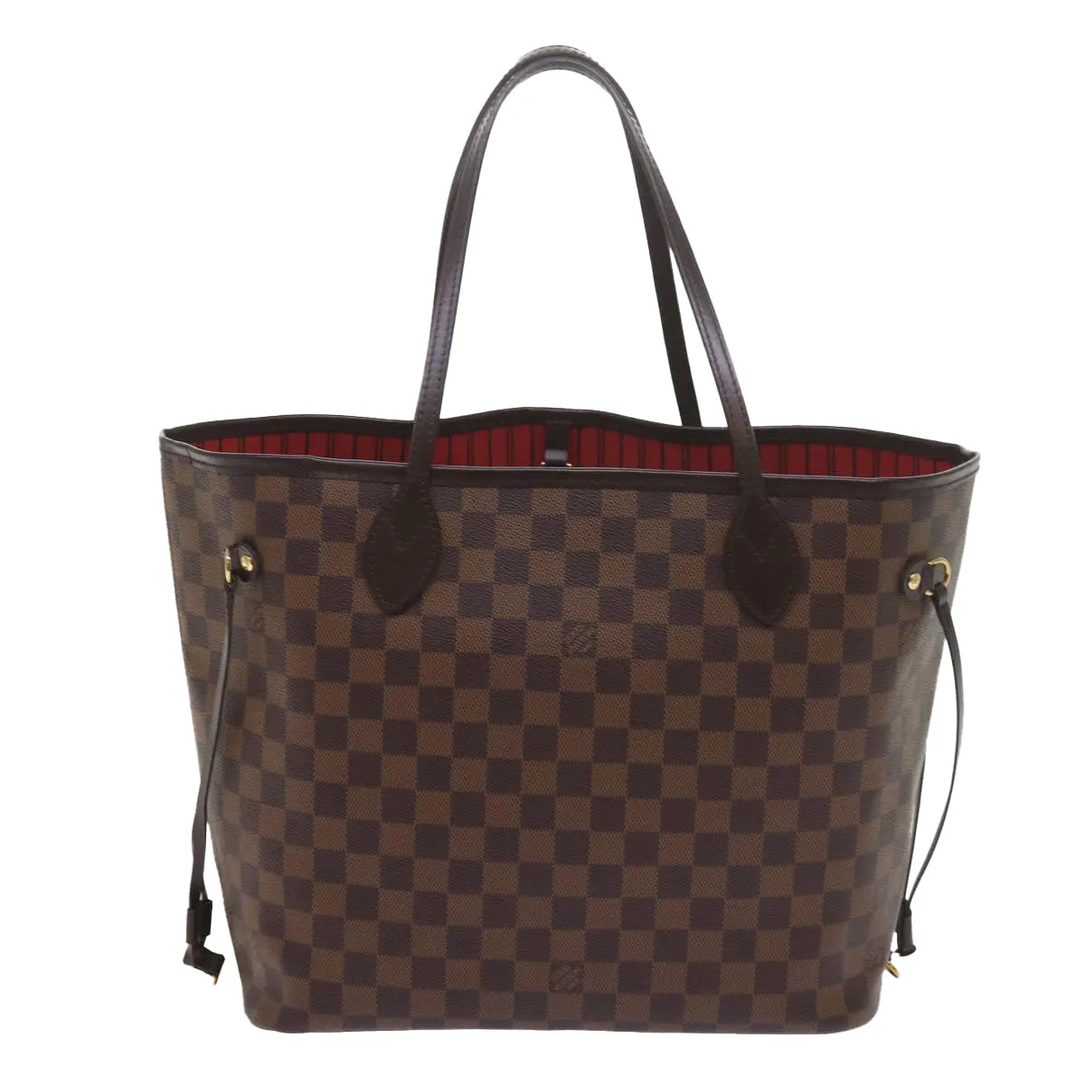 Trendy Inspired Louis Vuitton Damier Ebene Neverfull Mm Tote Bag N51105 Lv Auth S783