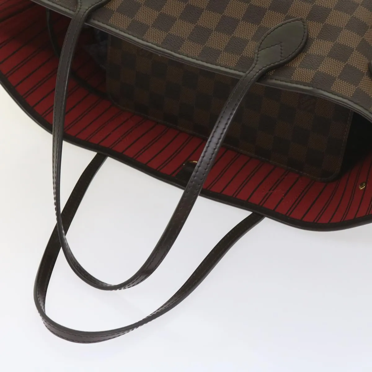 Trendy Inspired Louis Vuitton Damier Ebene Neverfull Mm Tote Bag N51105 Lv Auth S783