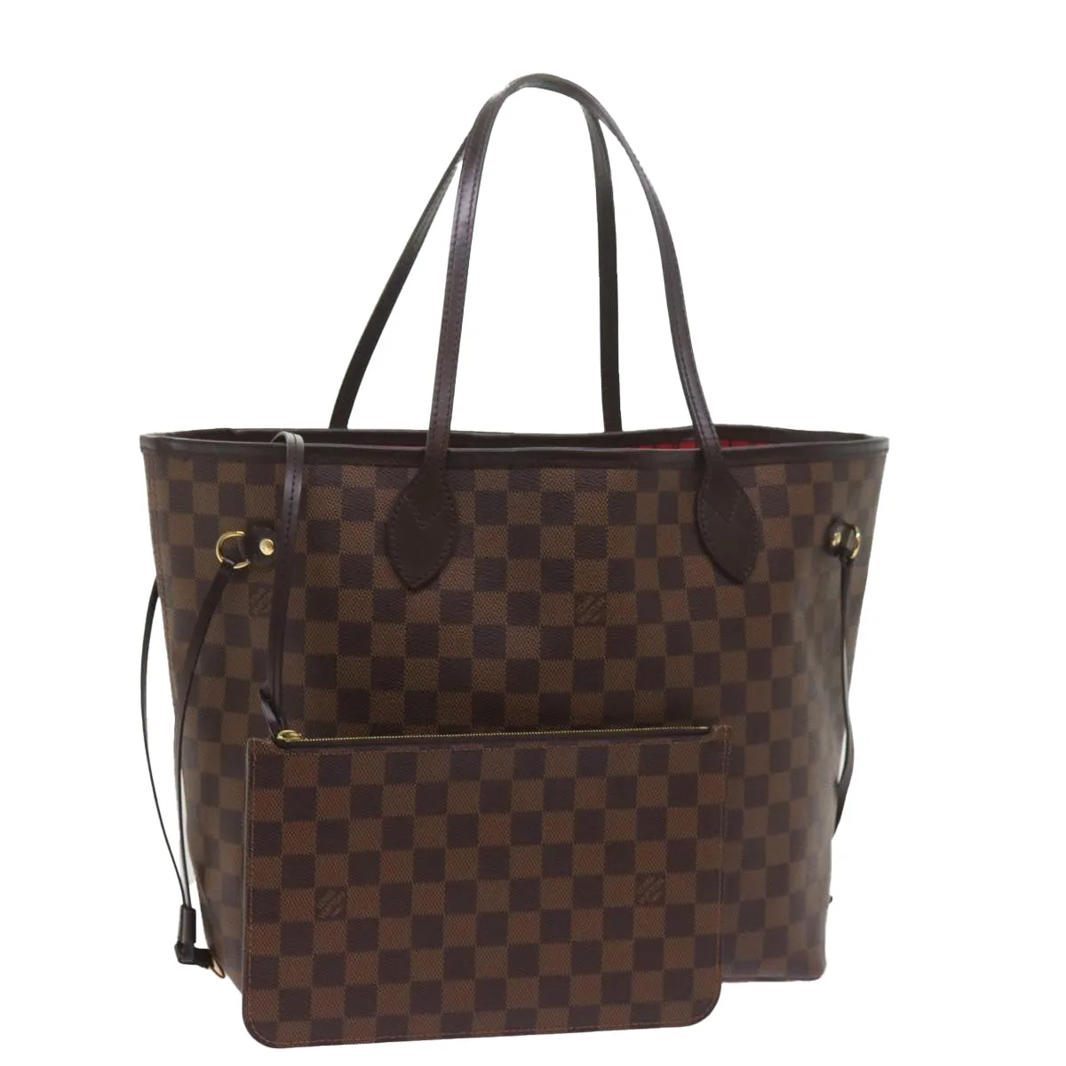 Trendy Inspired Louis Vuitton Damier Ebene Neverfull Mm Tote Bag N51105 Lv Auth S783