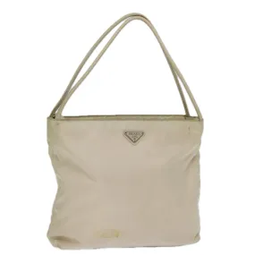 Trendy Inspired Prada Tote Bag Nylon Beige Cream Auth Bs14045